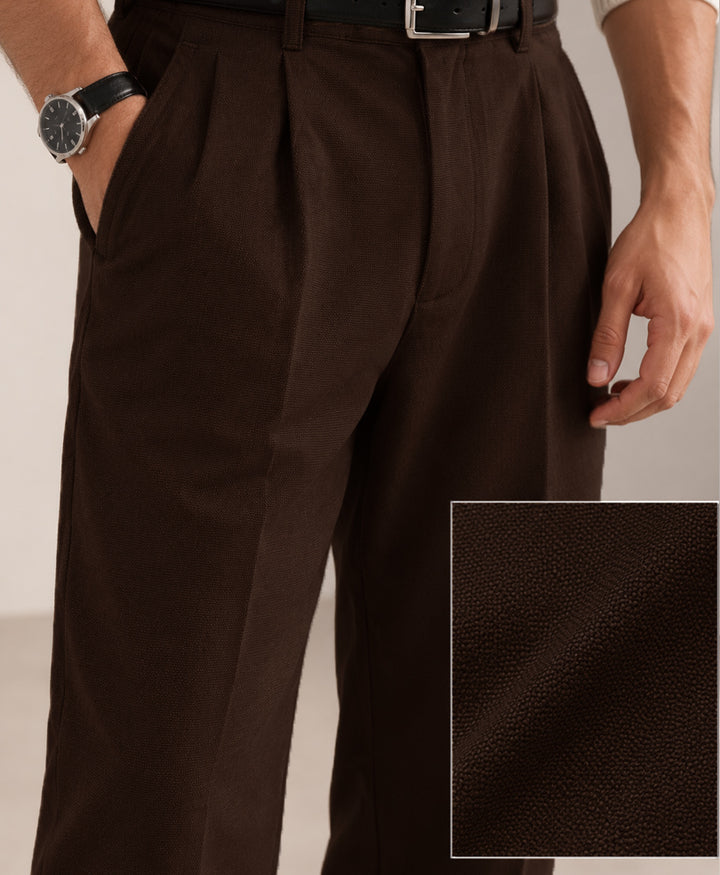Chocolate Pleated Trouser Pants