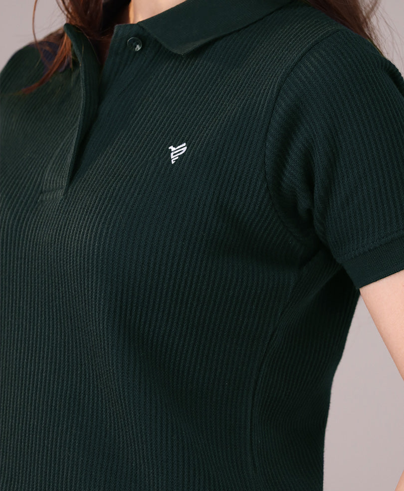 Green Waffle POLO (Women)