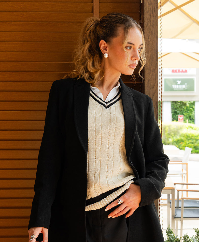 OFF White Cable Knit Vest (Women)