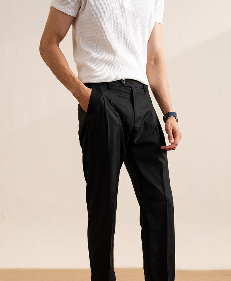 Black Dual Side Tab Ghurka Pants