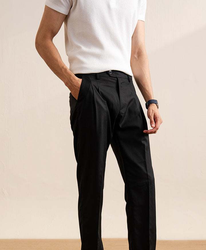 Black Dual Side Tab Ghurka Pants