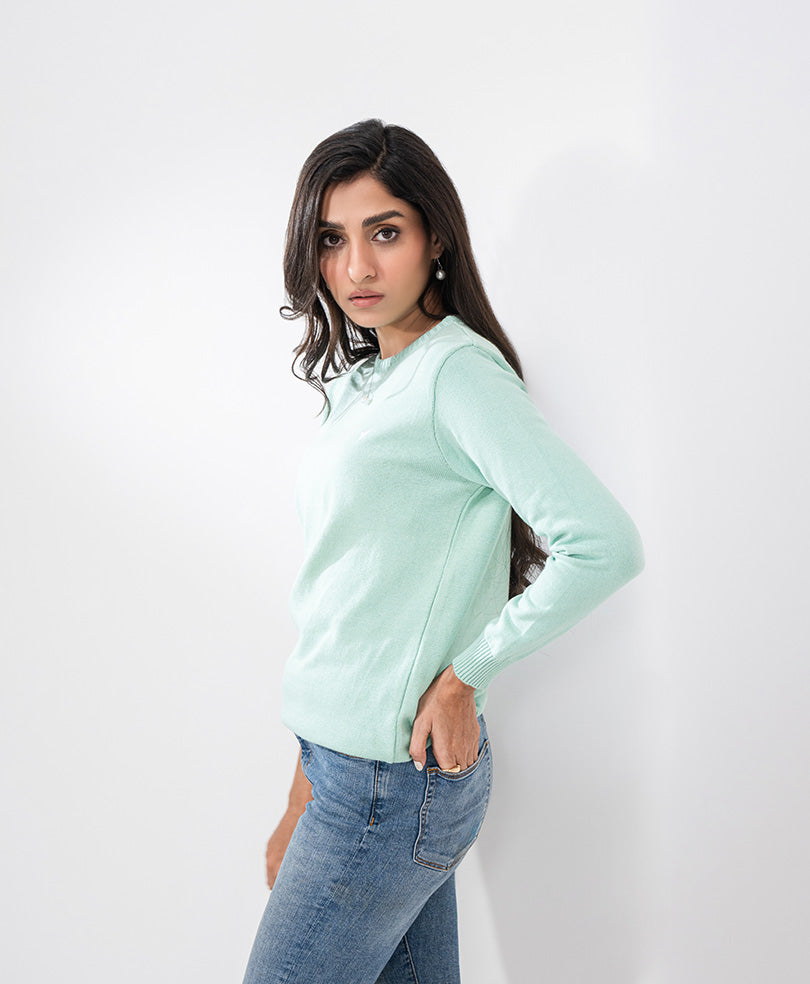 Mint Crew Neck Jumper Sweater (Women)