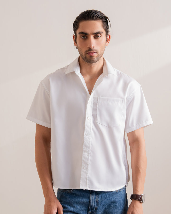 White Boxy Fit Shirt
