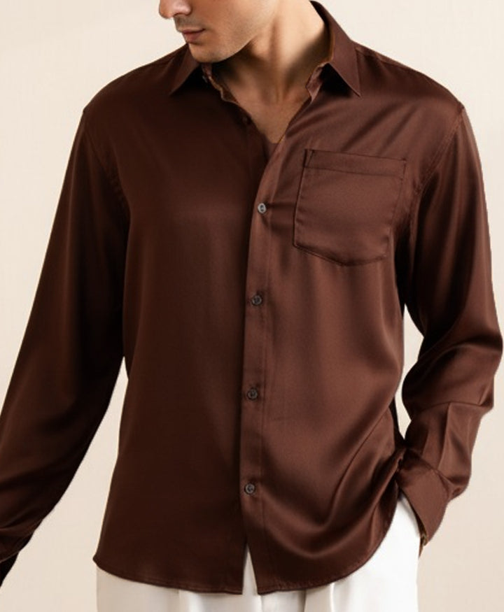 Chocolate Brown Silk Shirt