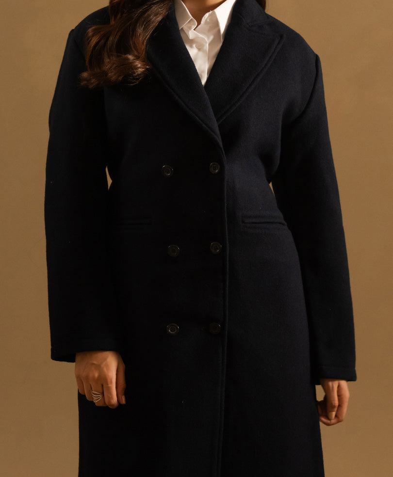 Navy Long Coat (Women)