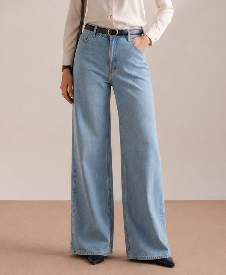 Light Blue Wide Leg Jeans (Women)
