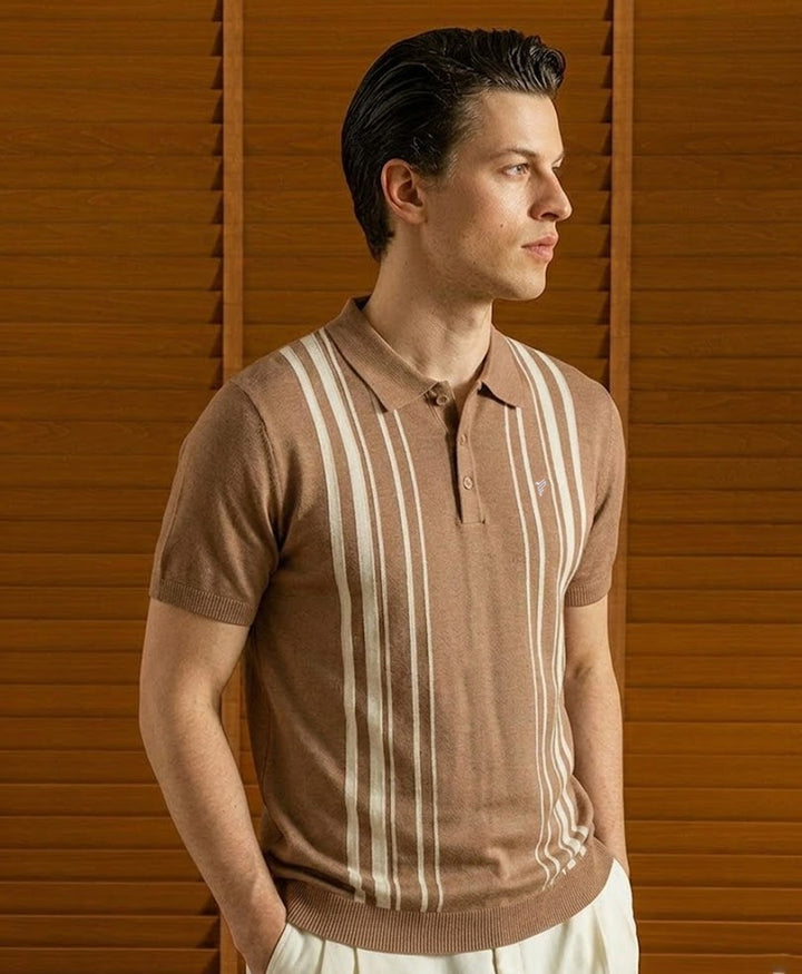 Chocolate Summerline Knitted POLO