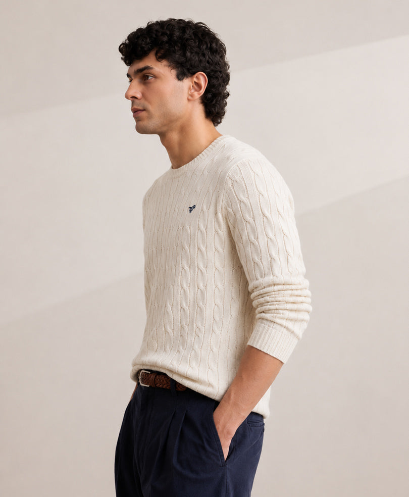 OFF white Cable Knit Sweater