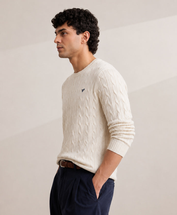 OFF white Cable Knit Sweater