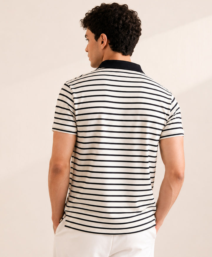 Cream Heritage Striped POLO