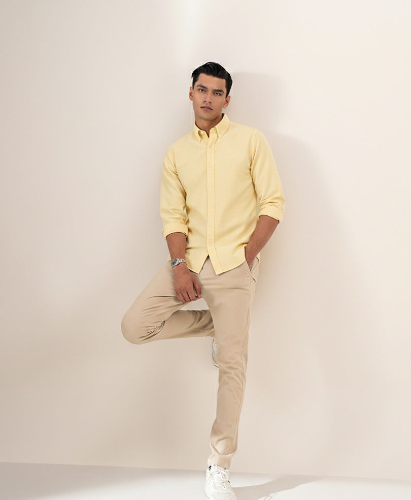 Lime Yellow Oxford Shirt (Slim / Modern Fit)