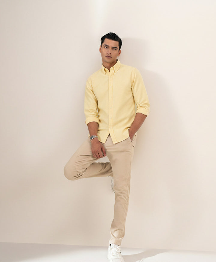 Lime Yellow Oxford Shirt (Slim / Modern Fit)