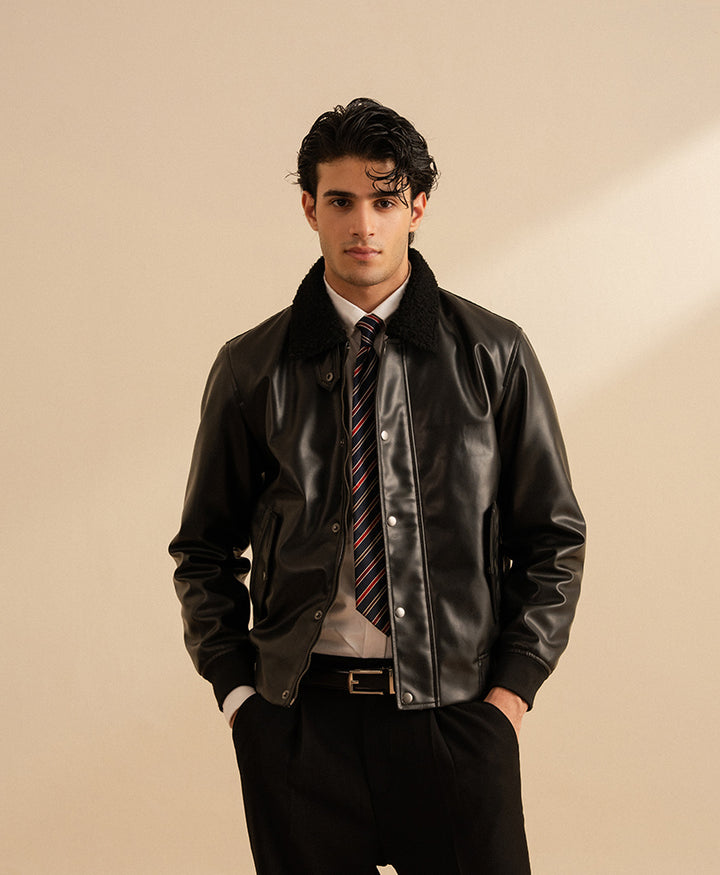 Black Noir Aviator Jacket