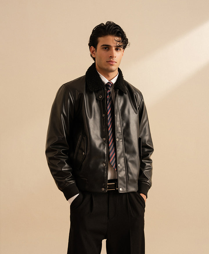Black Noir Aviator Jacket