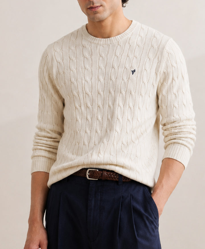 OFF white Cable Knit Sweater