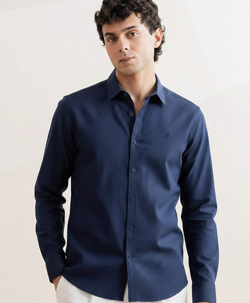 Navy Structure Shirt (Slim Fit)
