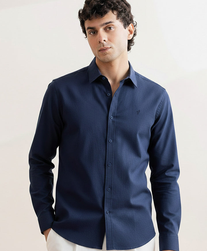 Navy Structure Shirt (Slim Fit)
