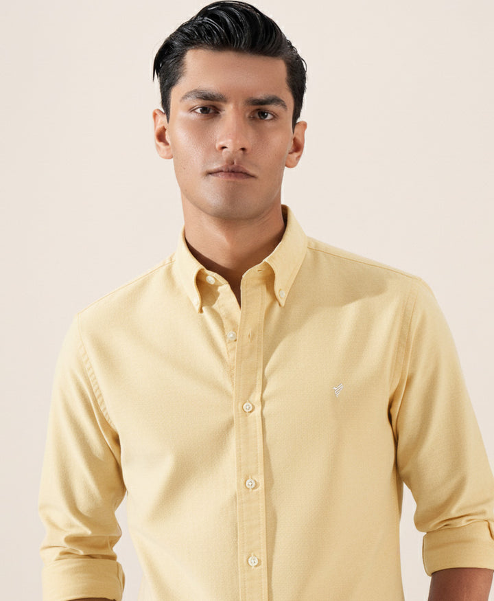 Lime Yellow Oxford Shirt (Slim / Modern Fit)