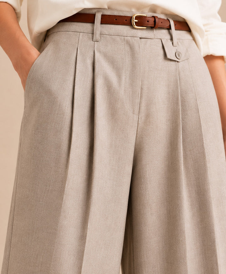 Stone Pleated Coin Pocket Pants (Women)