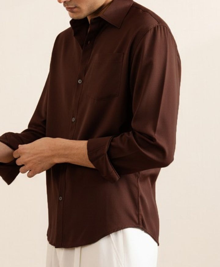 Chocolate Brown Silk Shirt