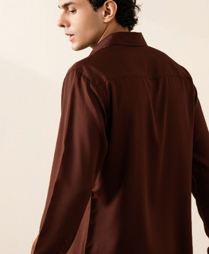 Chocolate Brown Silk Shirt