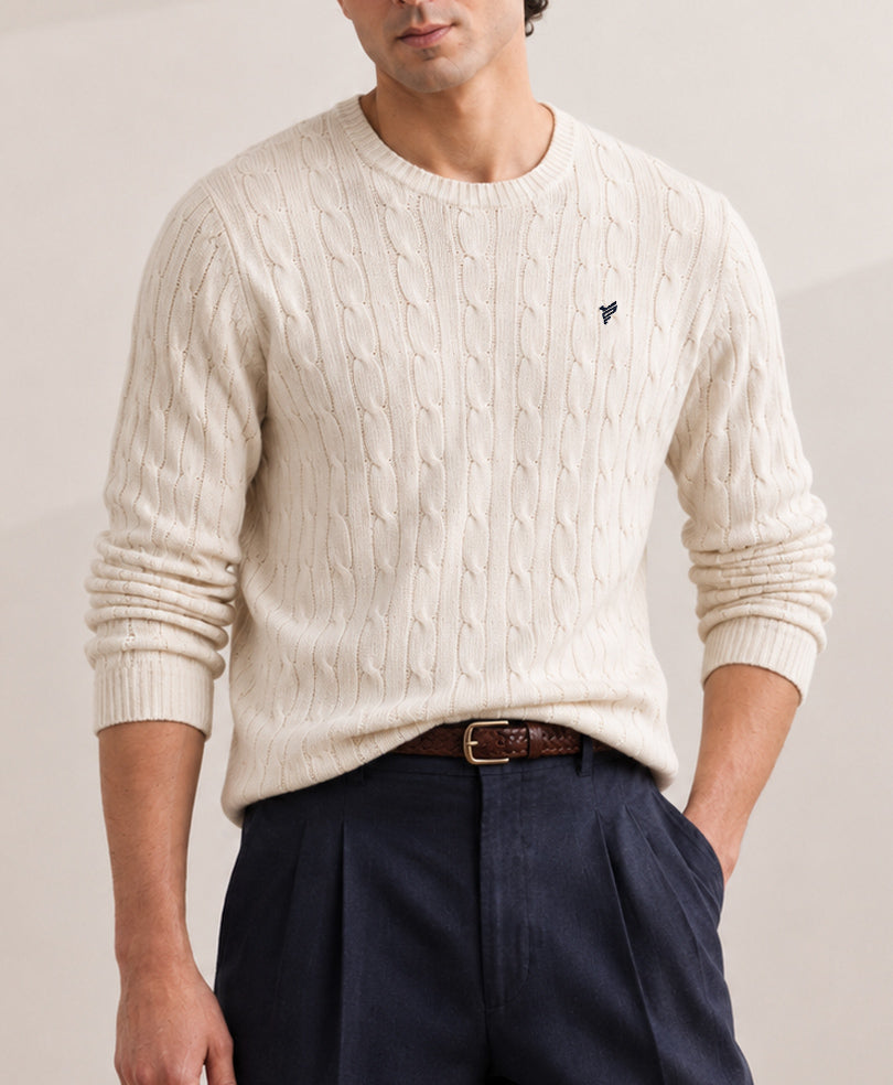 OFF white Cable Knit Sweater
