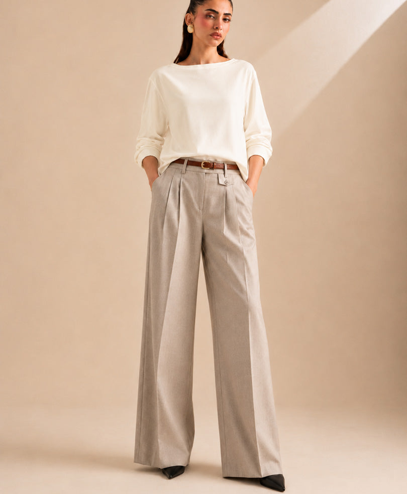 Stone Pleated Coin Pocket Pants (Women)