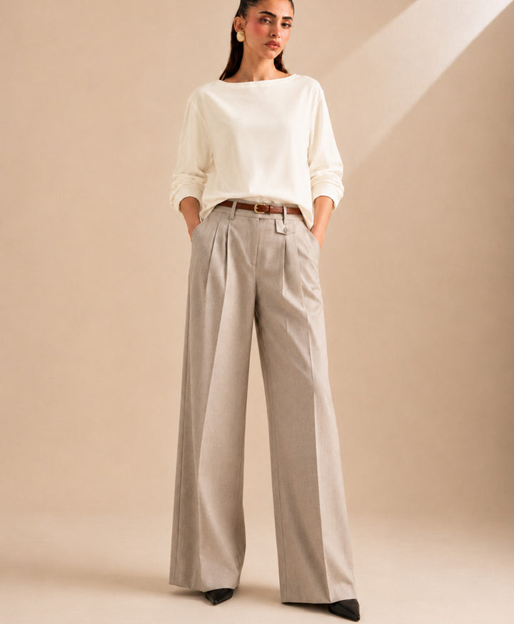 Stone Pleated Coin Pocket Pants (Women)