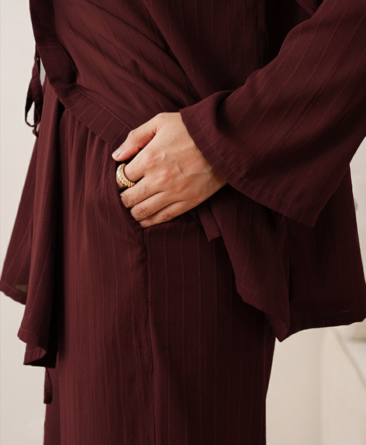 Burgundy Line Wrap Shirt (Women)