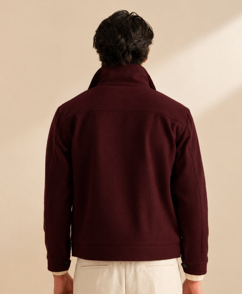 Modern Minimal Jacket Maroon
