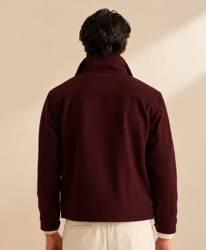 Modern Minimal Jacket Maroon