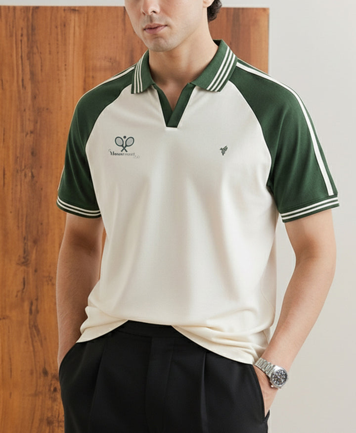Forest Contrast Tennis POLO