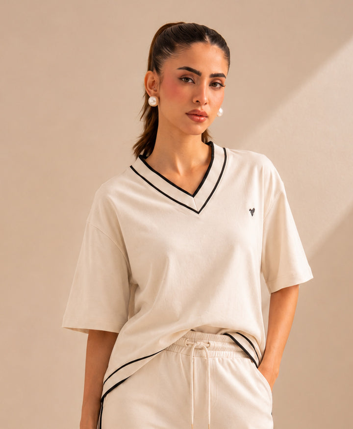 Vintage Contrast Relaxed POLO (Women)