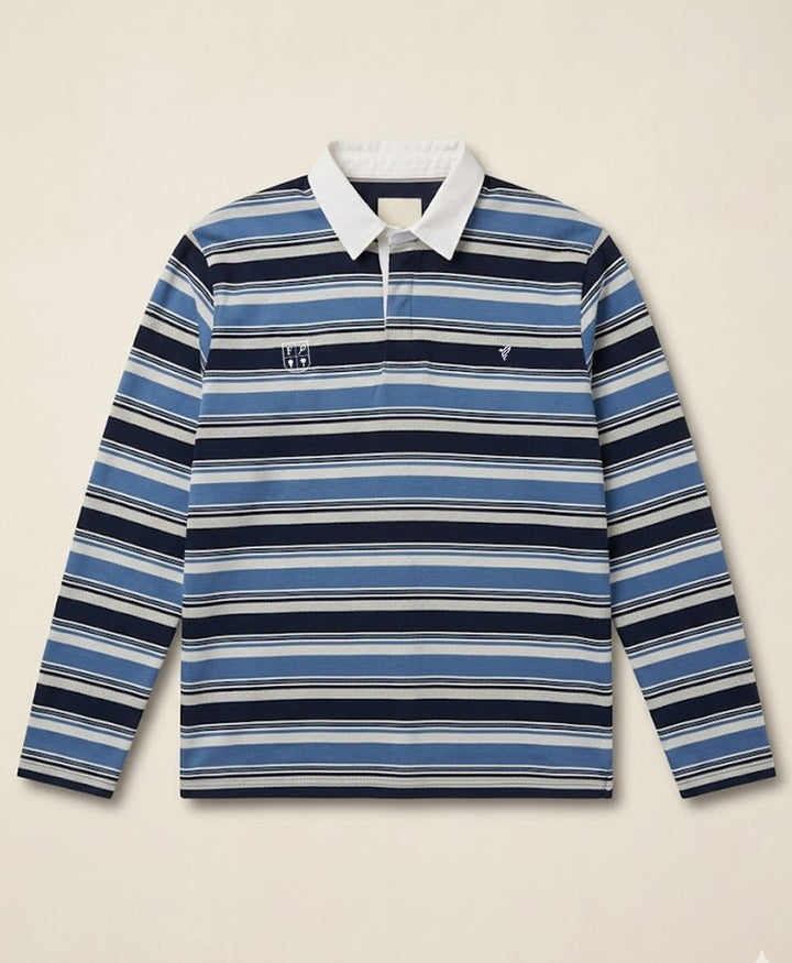 Navy Retro Resort Rugby Shirt