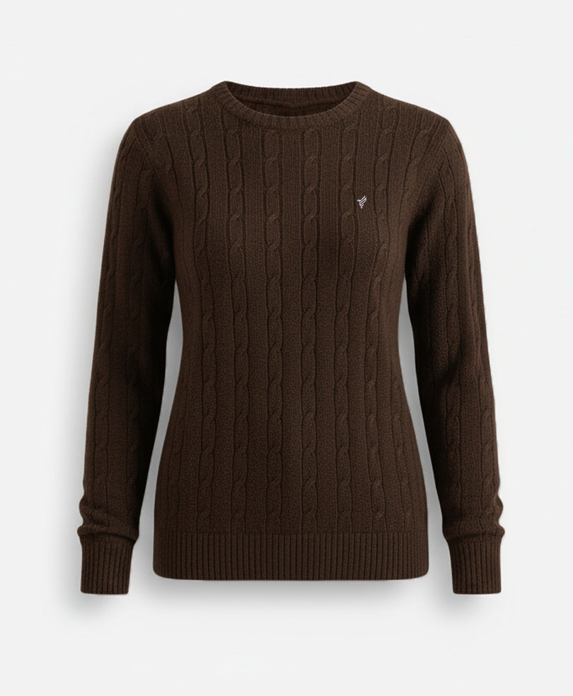 Chocolate Cable Knit Sweater (Women)