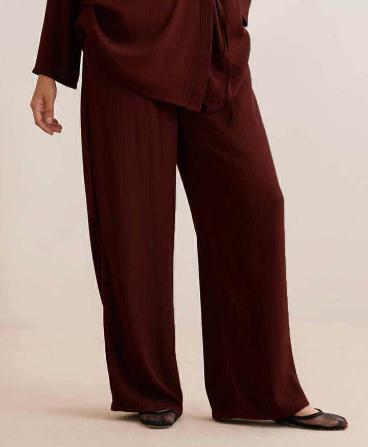 Burgundy Line Wrap Trouser (Women)