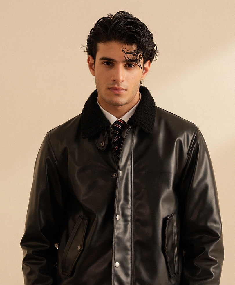 Black Noir Aviator Jacket