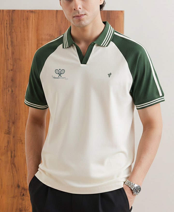 Forest Contrast Tennis POLO