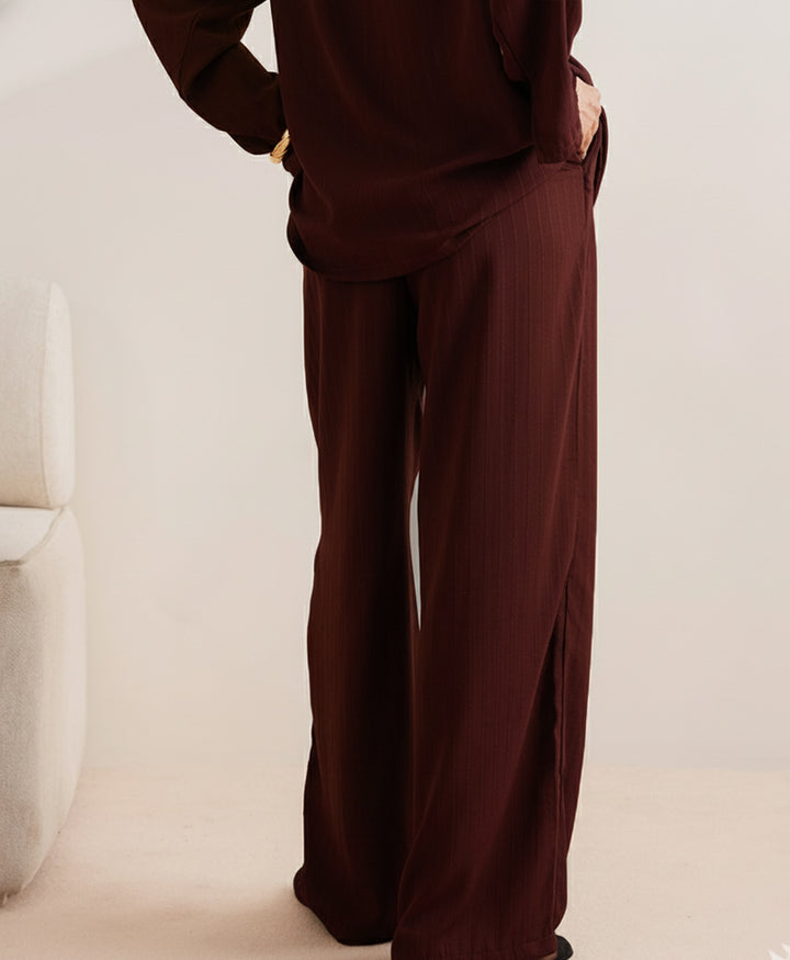 Burgundy Line Wrap Trouser (Women)
