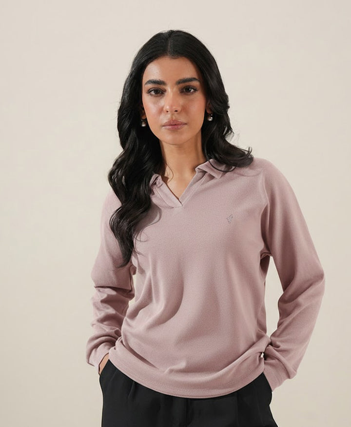 Fawn Interlock Full Sleeve Polo (Women)