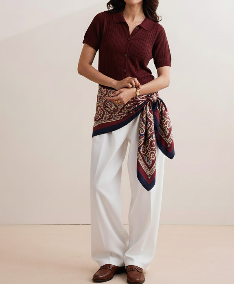Maroon Fine Knit Cardigan (Women)
