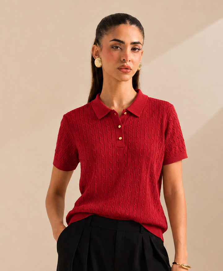 Red Cable Crest POLO (Women)