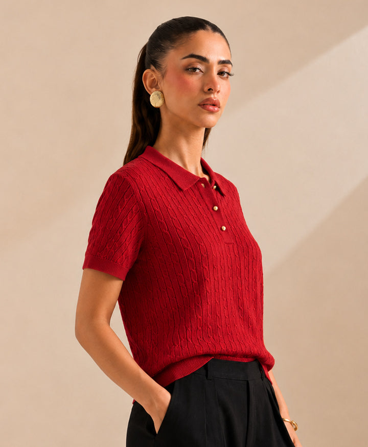 Red Cable Crest POLO (Women)