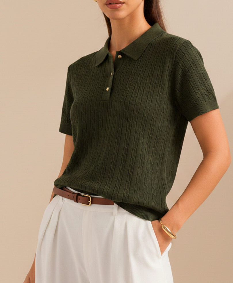 Olive Cable Crest POLO (Women)