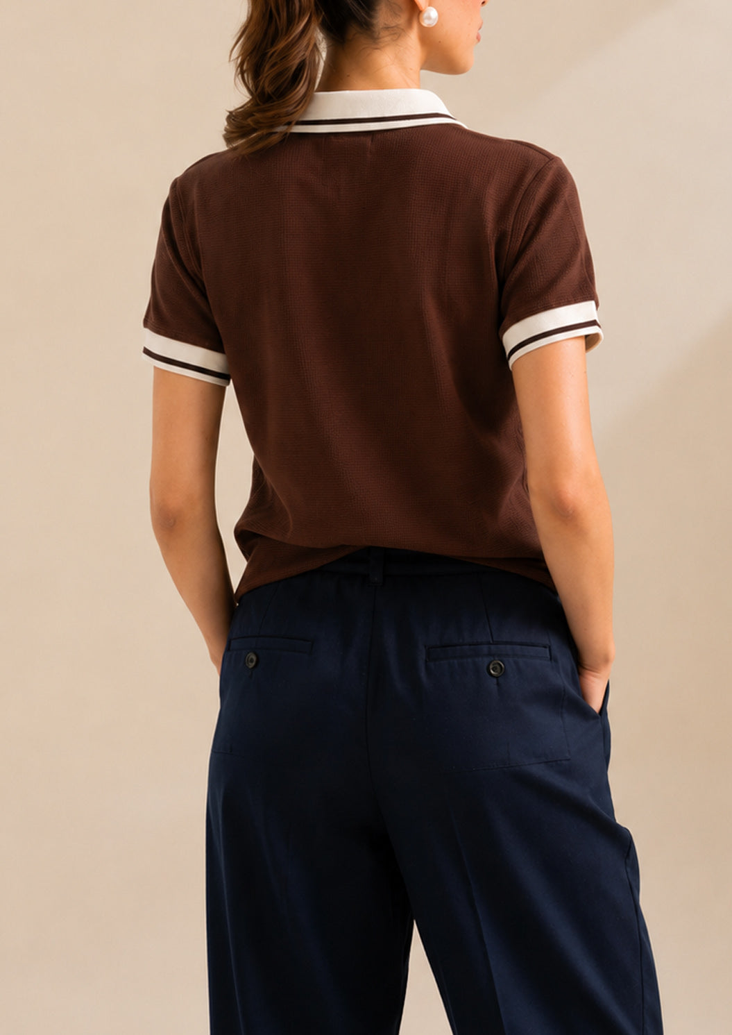 Chocolate Waffle Contrast POLO (Women)