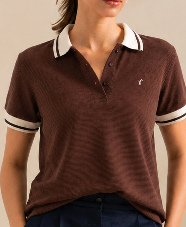 Chocolate Waffle Contrast POLO (Women)