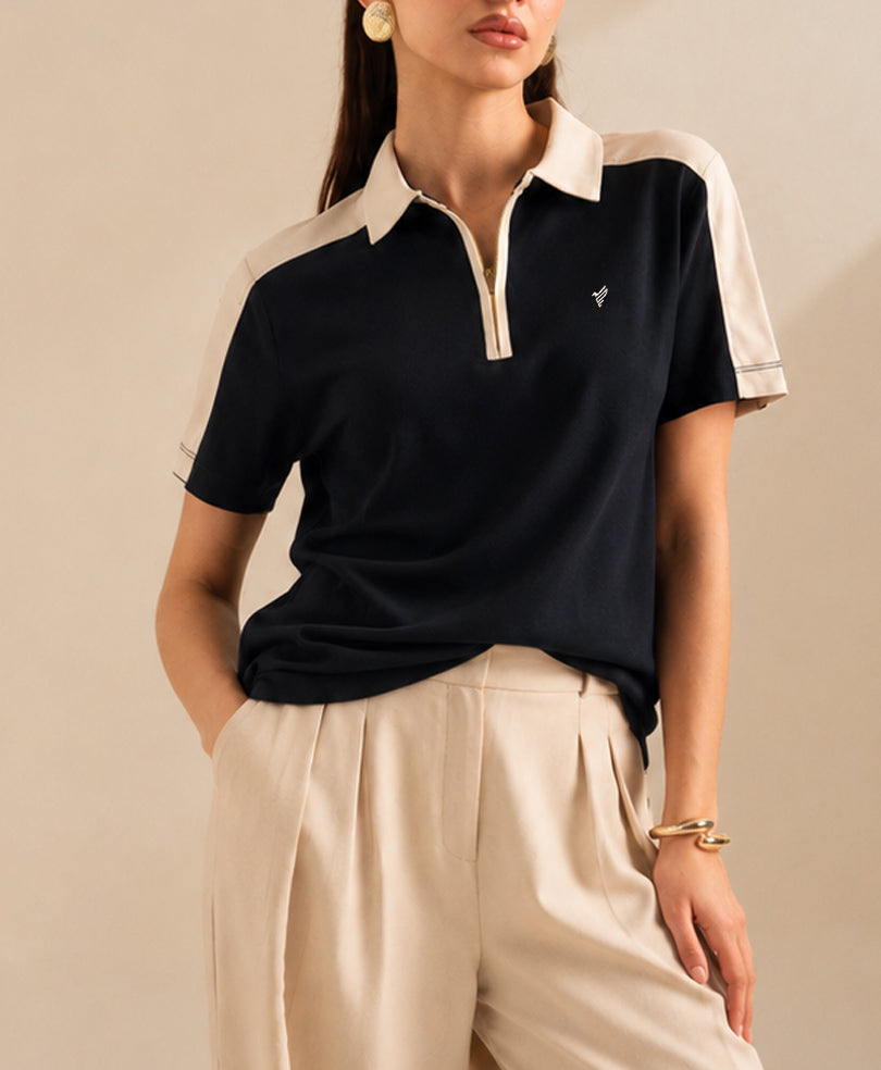 Black Contrast POLO (Women)