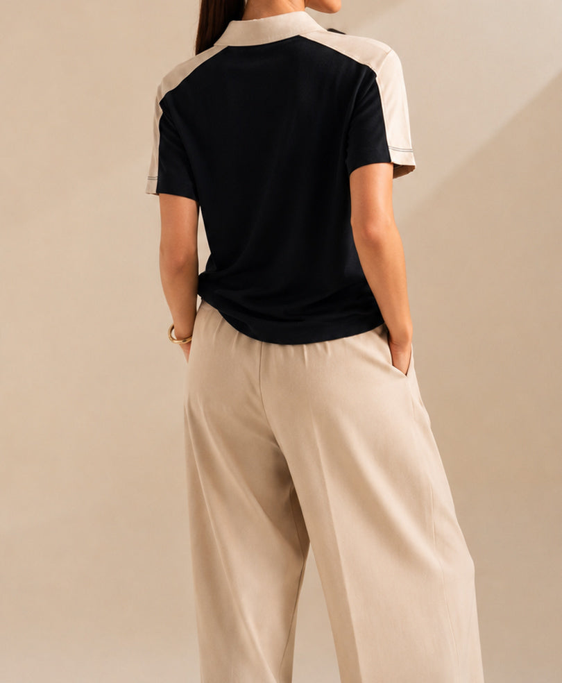 Black Contrast POLO (Women)