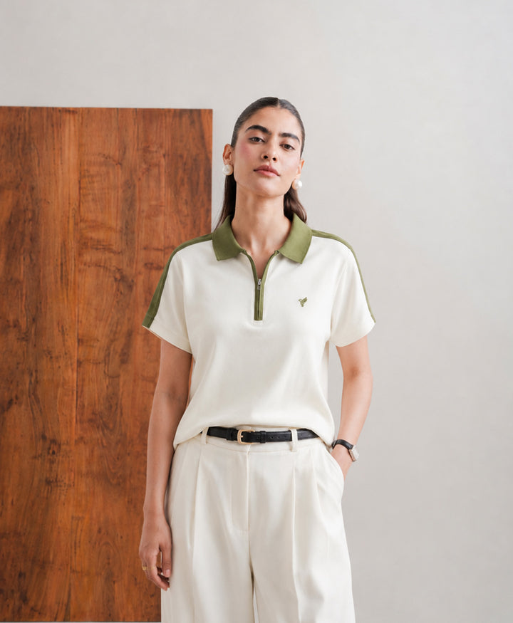 Mint Contrast POLO (Women)