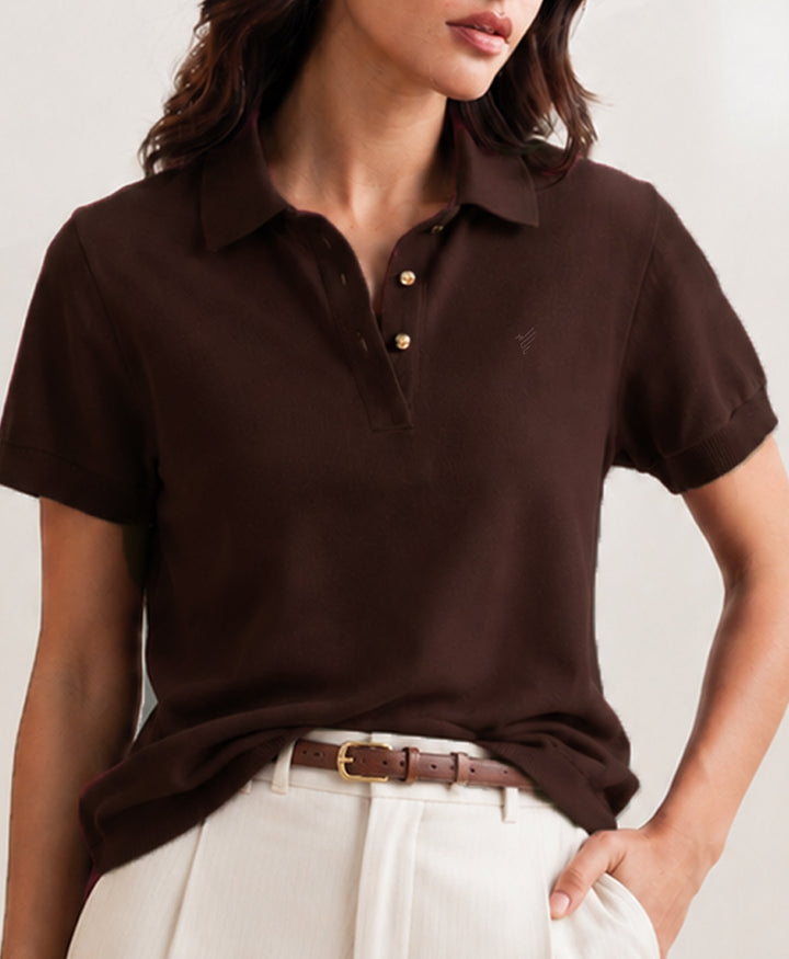 Chocolate Summer knit POLO (Women)